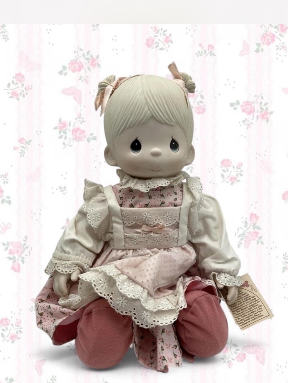 Precious Moments Pink & Cream 'Debbie' Collectible Sitting Doll